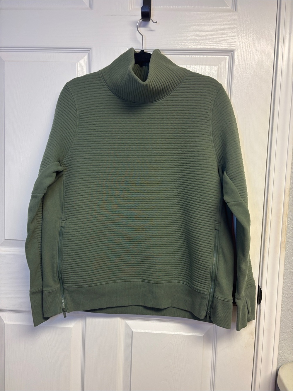 all in motion Olive Green Ribbed Pullover Hoodie